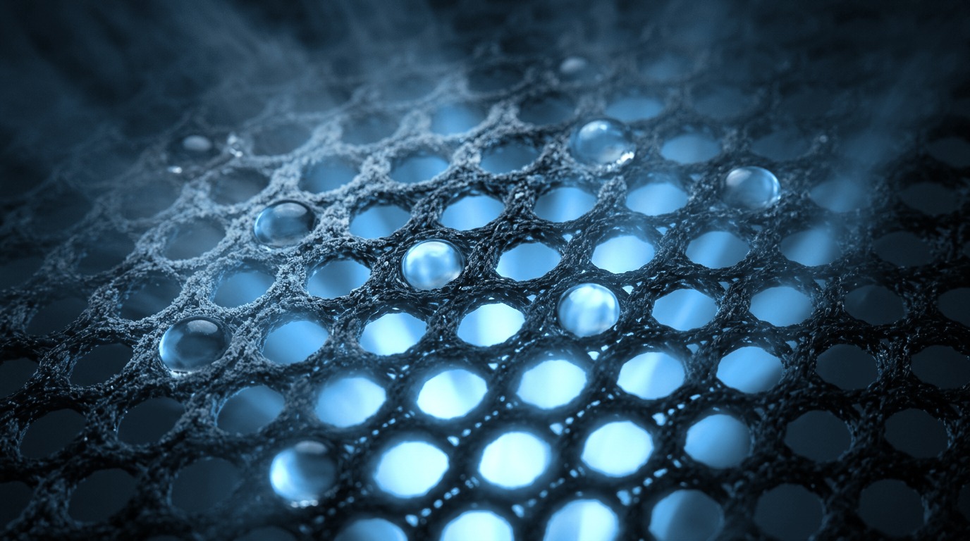 Close-up of moisture-wicking breathable mesh